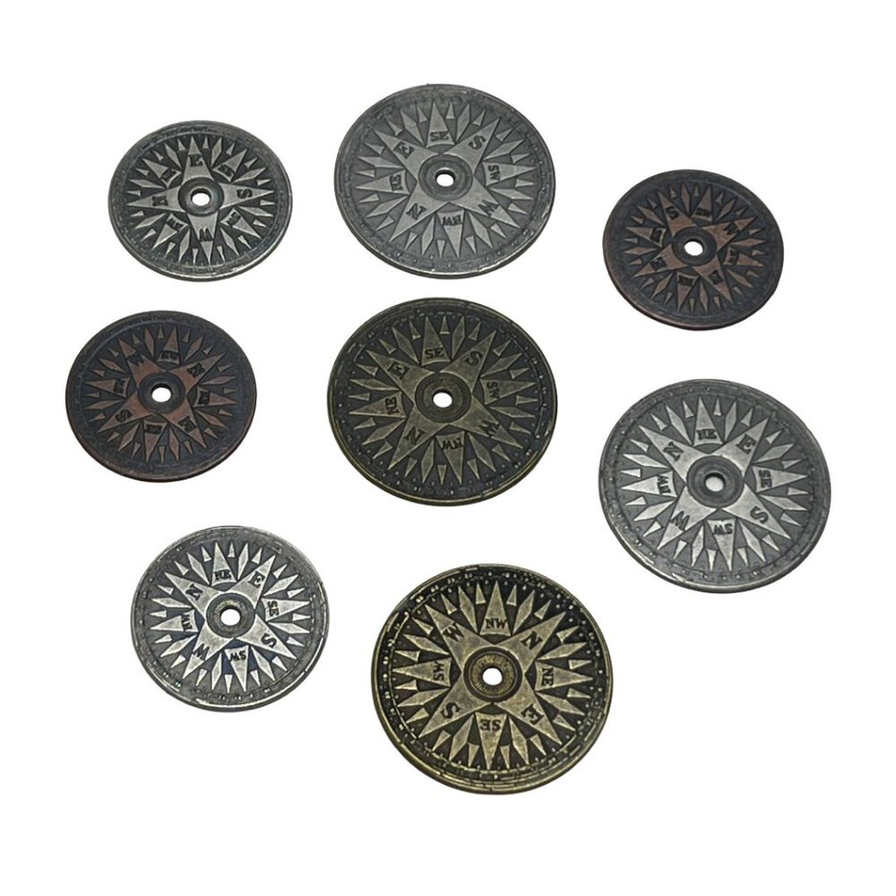 8 Compass Elements by Tim Holtz Idea-ology Mixed Metal Tones Craft Supplies